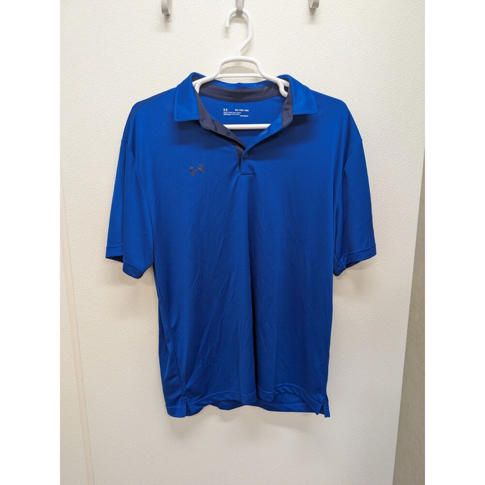 Under Armour Polo Shirt Men's XXL Heat Gear Golf Blue 2xl Performance Sport